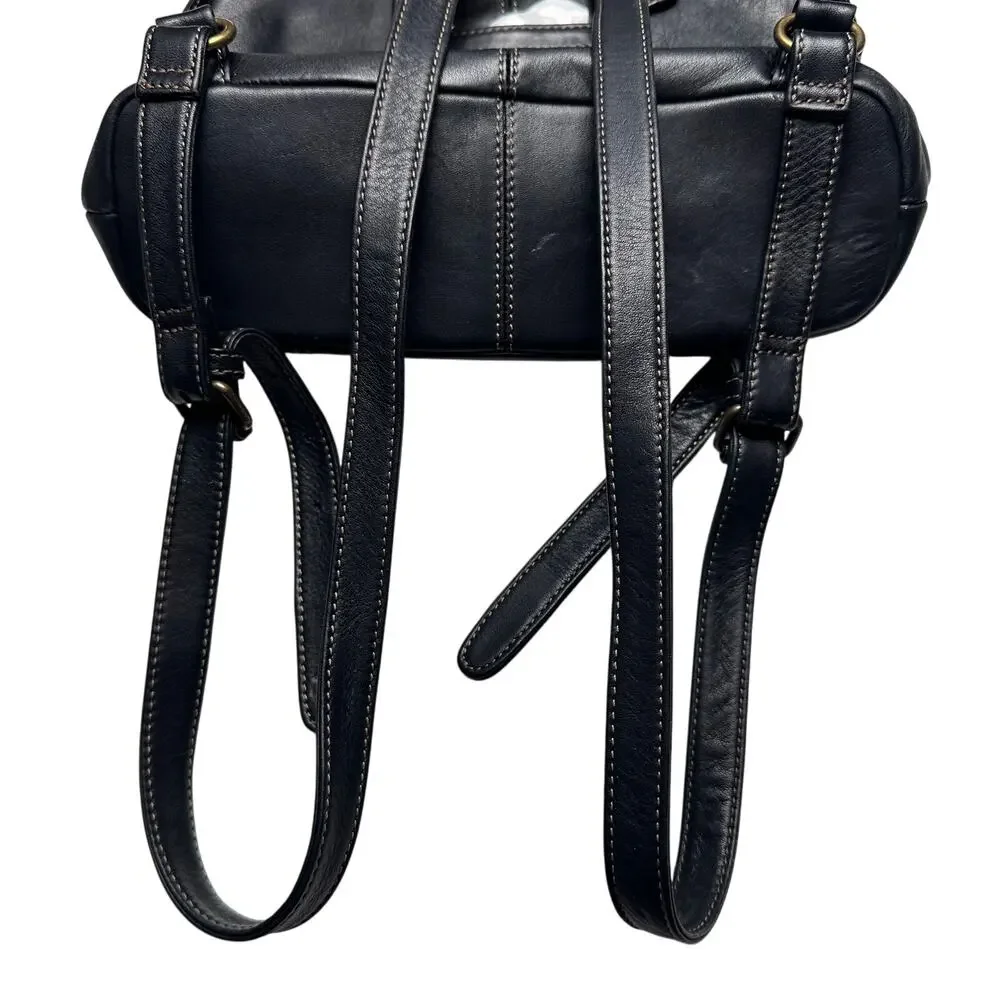 Fossil | Women | Black Soft Leather Minimal Mini Backpack Purse | One Size